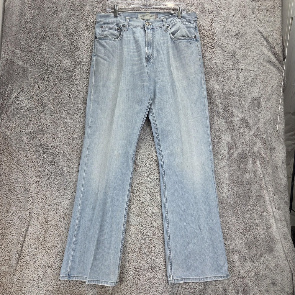 Vintage Levis 527 Jeans Mens 34x32 Blue Low Bootcut Light Wash Zip Fly